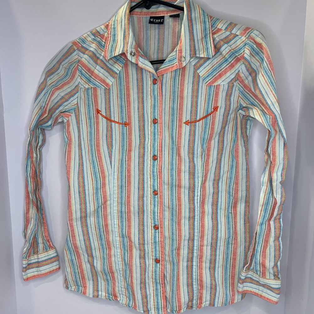 Cruel Girls Button Down Pearl Snap Shirt XL/12